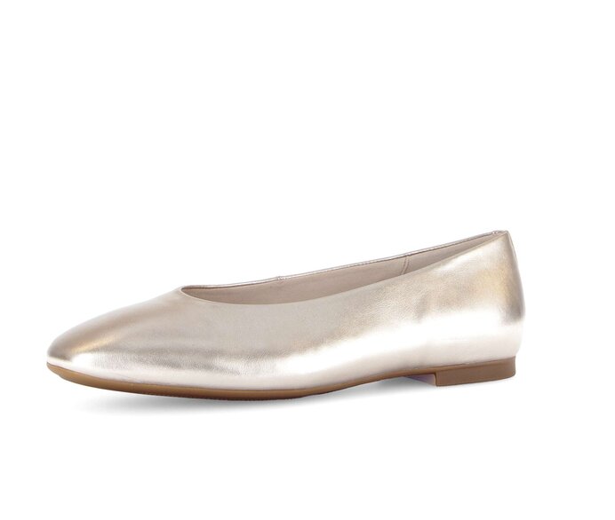 Gabor Damen  Eleganter Ballerina Gold - Effektleder