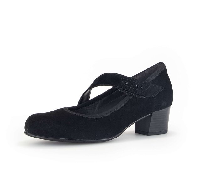 Gabor Damen  Spangenpumps Schwarz - Rauleder