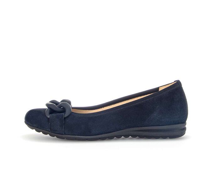 Gabor Damen Sportliche Ballerina Blau - Rauleder