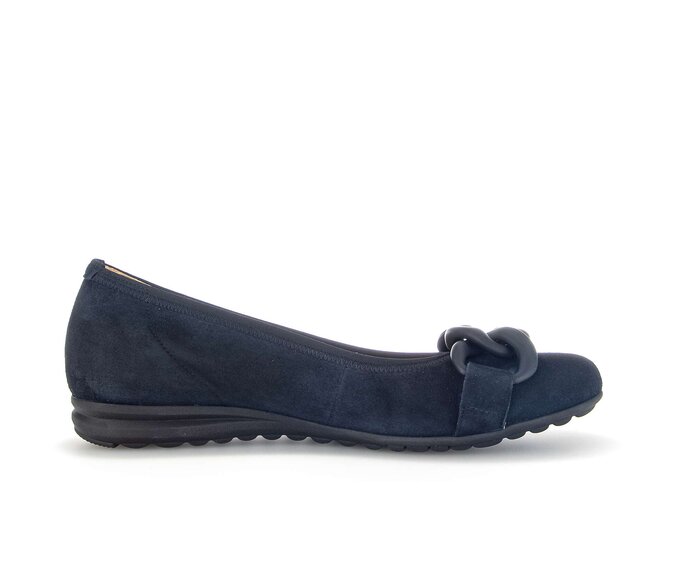 Gabor Damen  Sportliche Ballerina Blau - Rauleder
