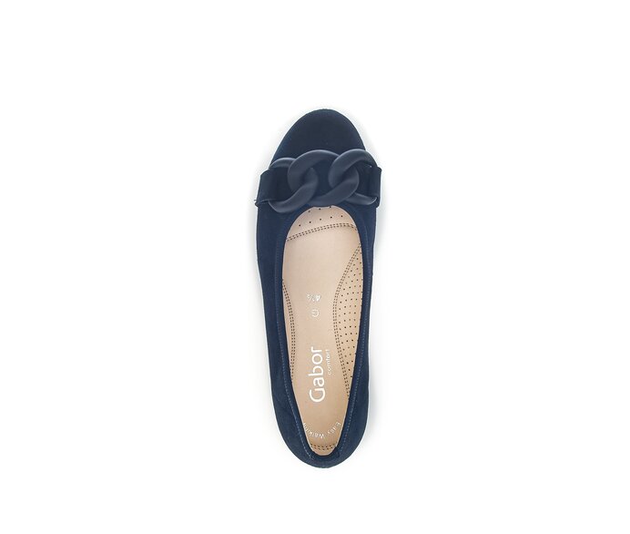 Gabor Damen  Sportliche Ballerina Blau - Rauleder