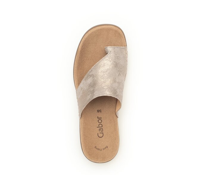 Gabor Damen  Zehentrenner Beige - Effektleder