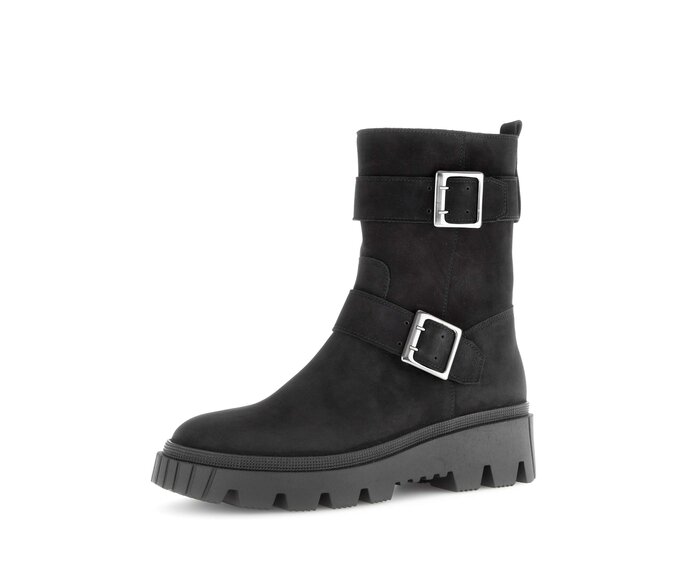 Gabor Damen  Biker Boots Schwarz - Rauleder