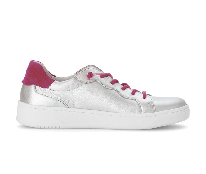 Gabor Damen  Sneaker Low Silber - Materialmix Leder