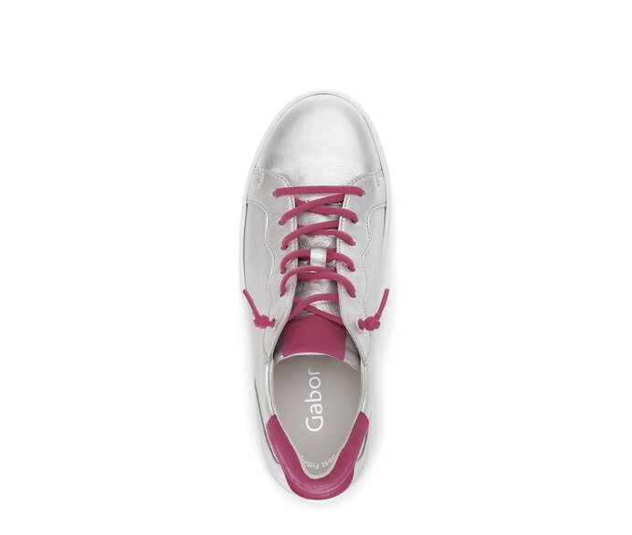 Gabor Damen  Sneaker Low Silber - Materialmix Leder