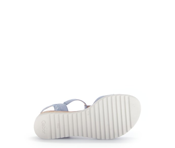 Gabor Damen  Riemchensandale Blau - Materialmix Leder