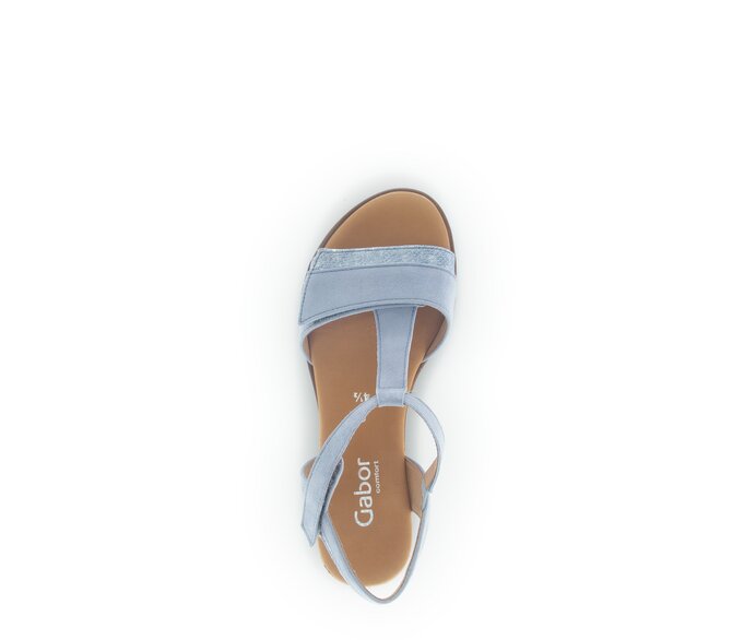 Gabor Damen  Riemchensandale Blau - Materialmix Leder